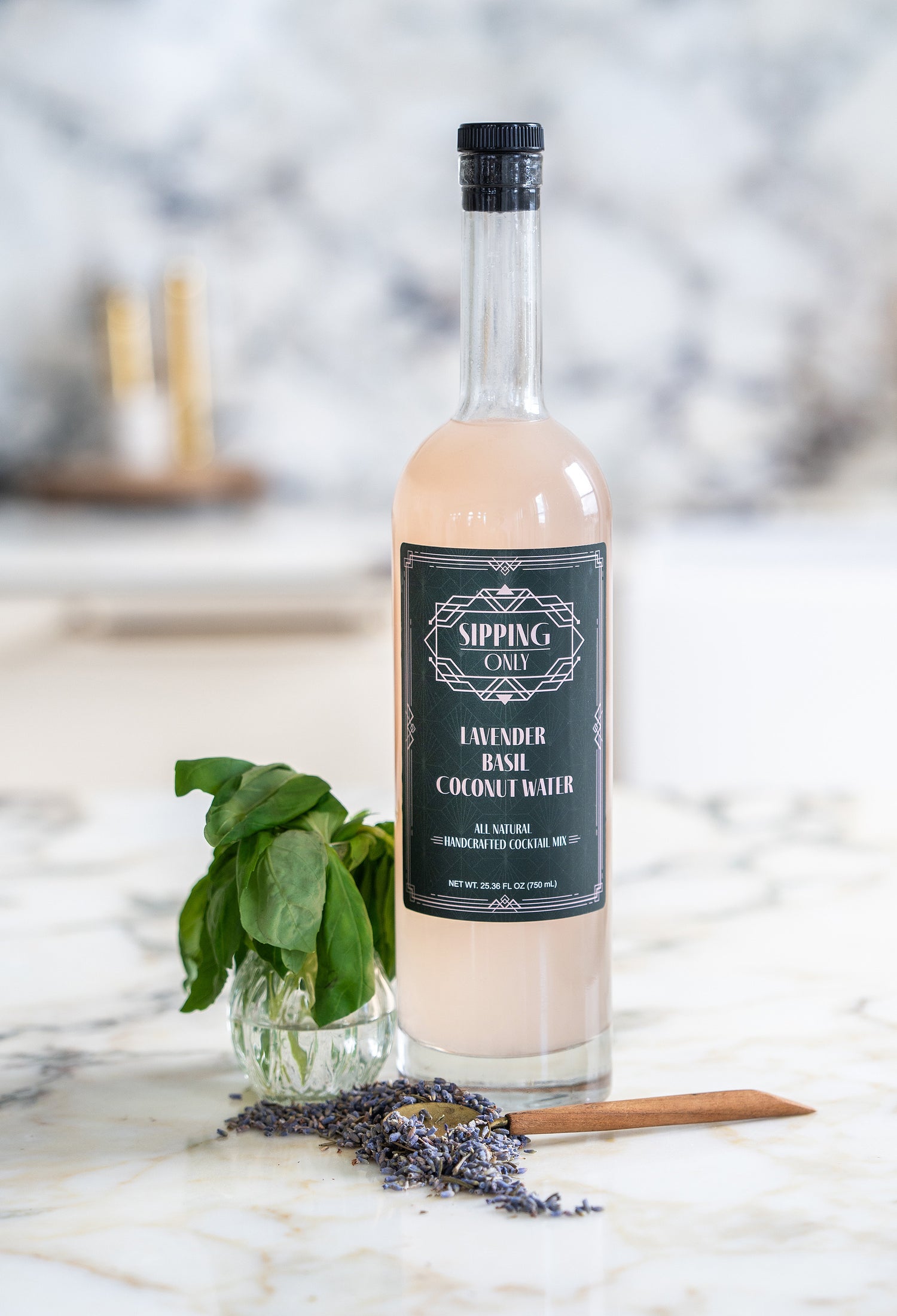 Lavender Basil Coconut Water Cocktail Mixer